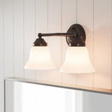 Ashhurst 2-Light Oil Rubbed Bronze Vanity Light with Frosted Glass Shades