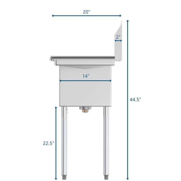 Freestanding Stainless Steel 36 in. 2-Hole Triple Bowl Commercial Kitchen Sink
