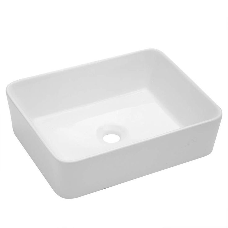 LORDEAR 19 in. x 15 in. Modern Bathroom Rectangle Above in White Porcelain Ceramic Vessel Vanity Sink Art Basin