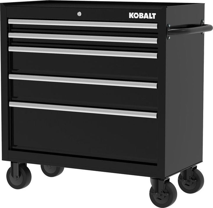 Kobalt 36-in W x 38-in H 5-Drawer Steel Rolling Tool Cabinet (Black)