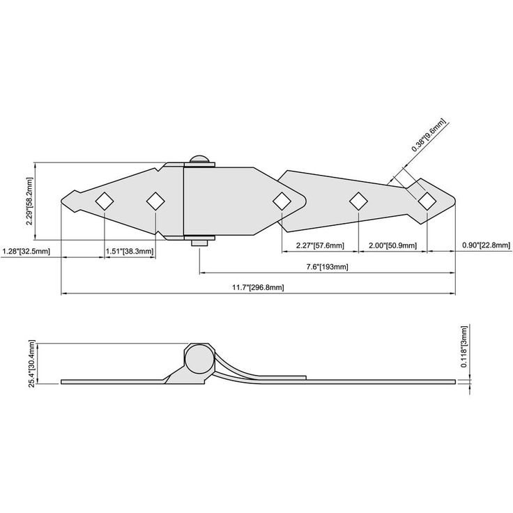 Everbilt 8 in. Black Heavy Duty Strap Hinge (2-Pack)