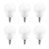 YANSUN 60-Watt Equivalent G14 6-Watt Dimmable E12 Candelabra Base LED Light Bulb in Daylight White 5000K (6-Pack)