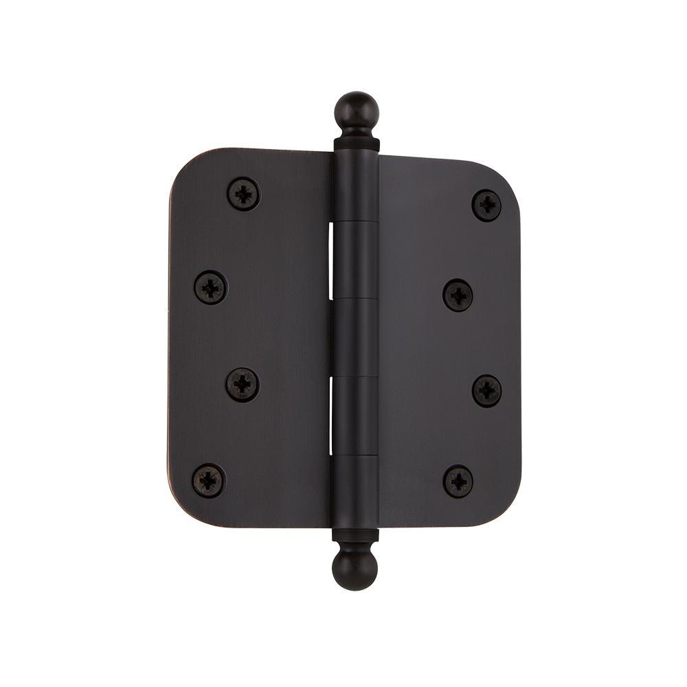 4 in. Ball Tip Residential Hinge with Square Corners in Oil-Rubbed Bronze - Super Arbor