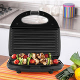 120 W 2-Slice Black Countertop Contact Grill and Sandwich Maker with Non-Stick Surface