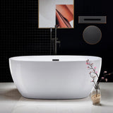 Dieppe 59 in. Acrylic Double Ended Flat Bottom Bathtub with Chrome Overflow and Drain Included in White - Super Arbor