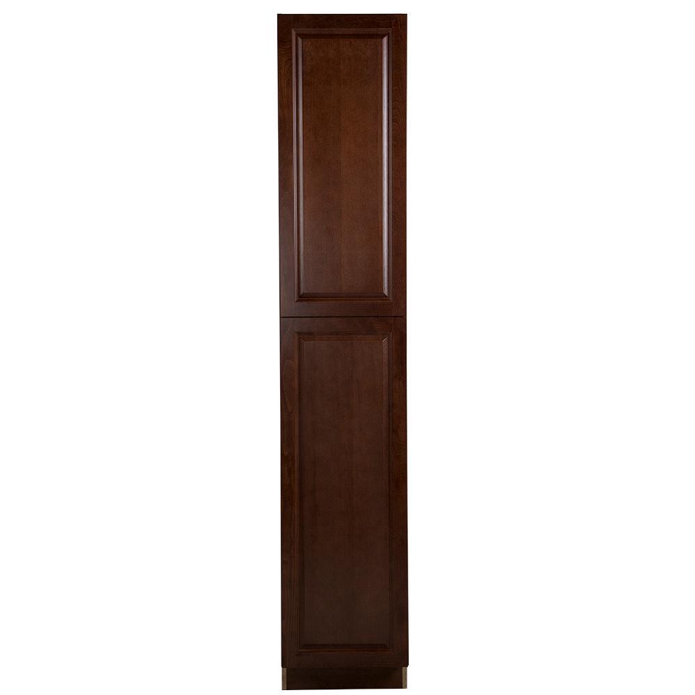 Benton Assembled 18x84x24 in. Pantry Cabinet with Adjustable Shelves in Amber - Super Arbor