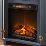 Marshfield 25 in. Freestanding Wall Mantel Electric Fireplace in Dark Blue - Super Arbor