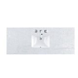 Carrara 60 in. W Marble Single Basin Vanity Top in Carrara White with White Basin - Super Arbor