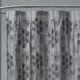Pretty Petals 72 in. Grey Shower Curtain - Super Arbor