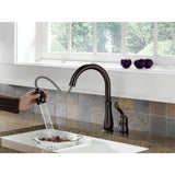 Delta Leland Venetian Bronze 1-Handle Deck-Mount Pull-Down Handle Kitchen Faucet