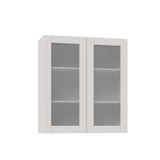 Shaker Assembled 30x40x14 in. Wall Cabinet with Frosted Glass Doors in Vanilla White - Super Arbor