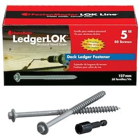 FastenMaster #0 x 5-in Gray Ecoat Hex-Head Interior/Exterior Structural Wood Screws (50-Count)
