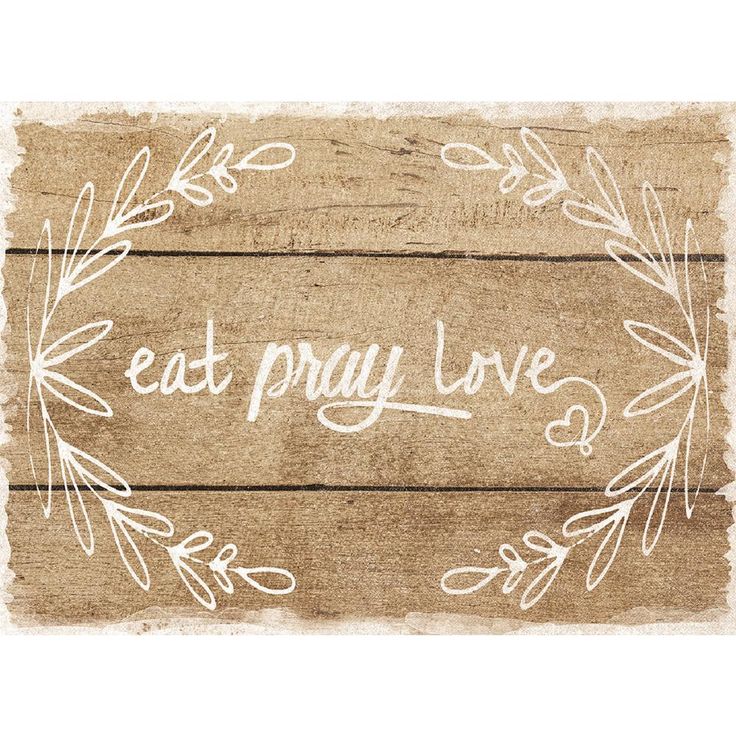 MHF Home Eat, Pray, Love Brown 18 in. W x 13 in. L Polypropylene Placemat Set (4-Pack)