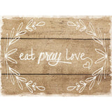 MHF Home Eat, Pray, Love Brown 18 in. W x 13 in. L Polypropylene Placemat Set (4-Pack)