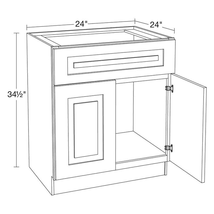 Home Decorators Collection Grayson 24 in. W x 24 in. D x 34.5 in. H Assembled Plywood Sink Base Kitchen Cabinet in Pearl Gray with Soft Close