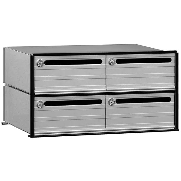Salsbury 2400 Series Data Distribution System Aluminum Box with 4 Doors, 23.5"W x 12.125"H x 15"D