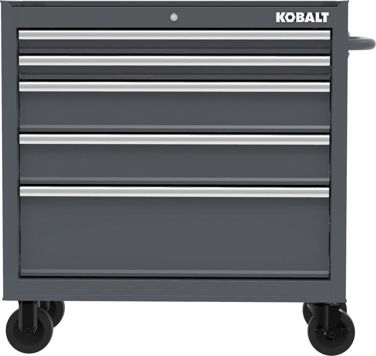 Kobalt 36-in W x 38-in H 5-Drawer Steel Rolling Tool Cabinet (Gray)