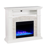 Ernesto Color Changing 46 in. Electric Fireplace in White - Super Arbor