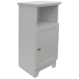 Contemporary Country 13.5 in. W x 11.75 in. D x 27.5 in. H Free Standing Single Door Cabinet With Shaker Panels in White - Super Arbor