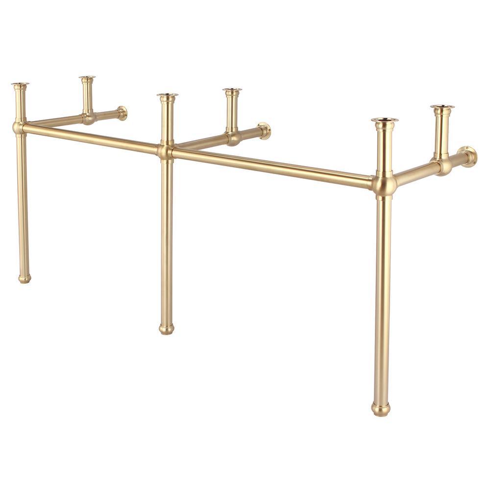Embassy 72 in. Brass Washstand Legs and Connectors in Satin Gold PVD - Super Arbor