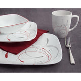 16-Piece Patterned Splendor Glass Dinnerware Set (Service for 4)
