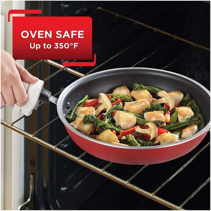 12-Piece Nonstick Titanium Cookware Set with Lids in Red