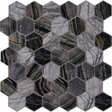 MSI Henley Hexagon 12 in. x 12 in. x 10 mm Textured Marble Mesh-Mounted Mosaic Tile (10 sq. ft. / case)