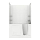 Rampart 3.9 ft. Walk-in Whirlpool and Air Bathtub with 4 in. Tile Easy Up Adhesive Wall Surround in White - Super Arbor