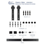 32 in. x 84 in. Ready-to-Assemble British Brace Hardwood Interior Sliding Barn Door Slab with Hardware Kit - Super Arbor