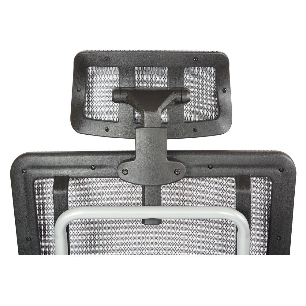 Breathable Vertical Silver Headrest with Steel/Gray Mesh - Super Arbor