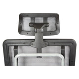 Breathable Vertical Silver Headrest with Steel/Gray Mesh - Super Arbor