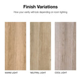 Style Selections Dolton 24-in Natural Oak Undermount Single Sink Bathroom Vanity with White Engineered Marble Top (Mirror Included)