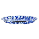 20 in. Cobalt Swirl Enamelware Round Serving Tray