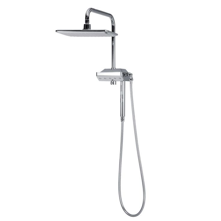 5-spray 12 in. Dual Shower Head and Handheld Shower Head with Body spray in Chrome