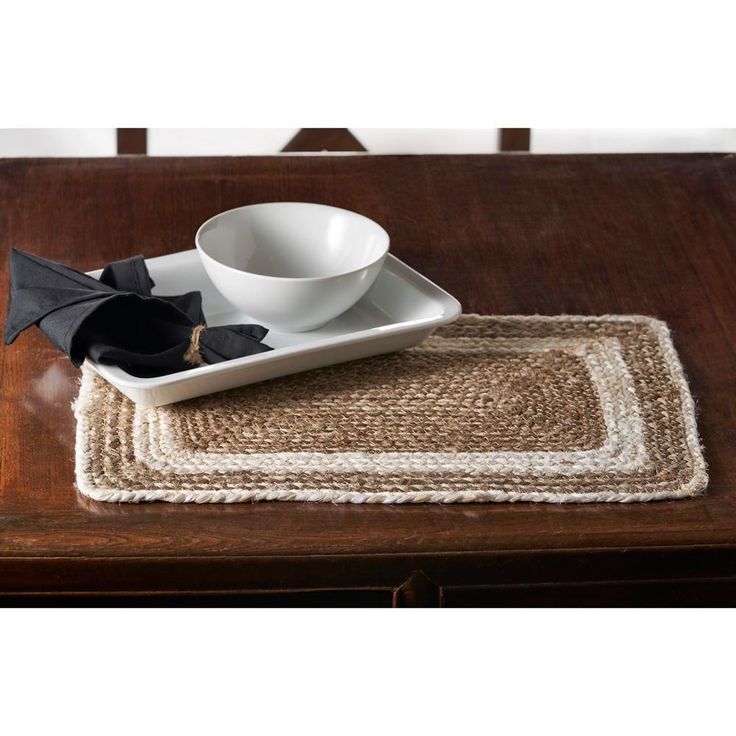 Toned 19 in. x 13 in. Bleach / Natural Jute Placemat (Set of 4)