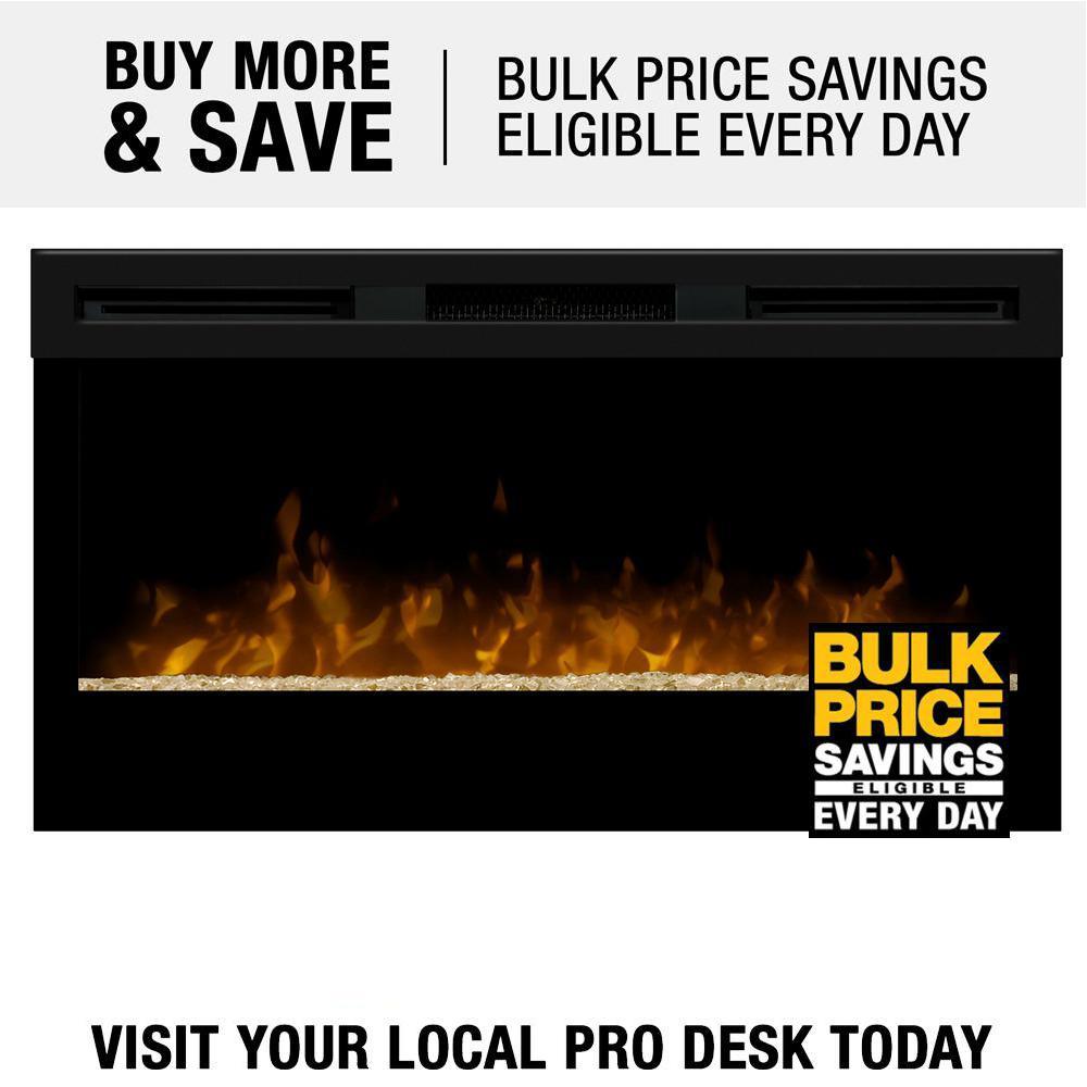 34 in. Linear Wall Mount Electric Fireplace in Black - Super Arbor