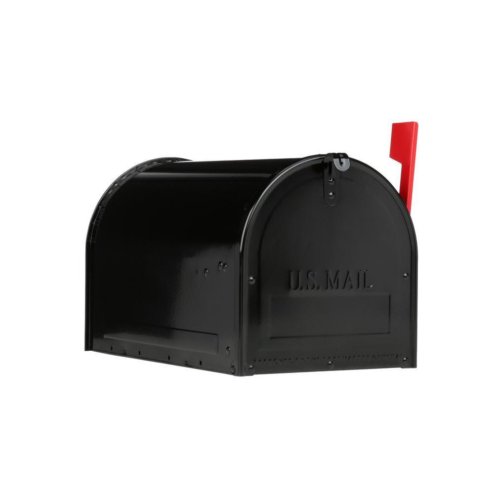 Marshall Large, Locking, Steel, Post-Mount Mailbox, Black - Super Arbor