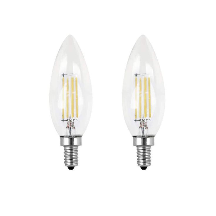 Feit Electric 40-Watt Equivalent CA10 Dimmable Candelabra Clear Glass Vintage Edison LED Light Bulb with Filament Daylight (12-Pack)