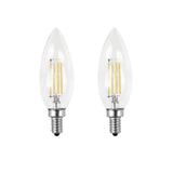 Feit Electric 40-Watt Equivalent CA10 Dimmable Candelabra Clear Glass Vintage Edison LED Light Bulb with Filament Daylight (12-Pack)