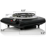 1000-Walt (120-Volt) Single Burner 6 in. Hot Plate Black Adjustable Temperature Control