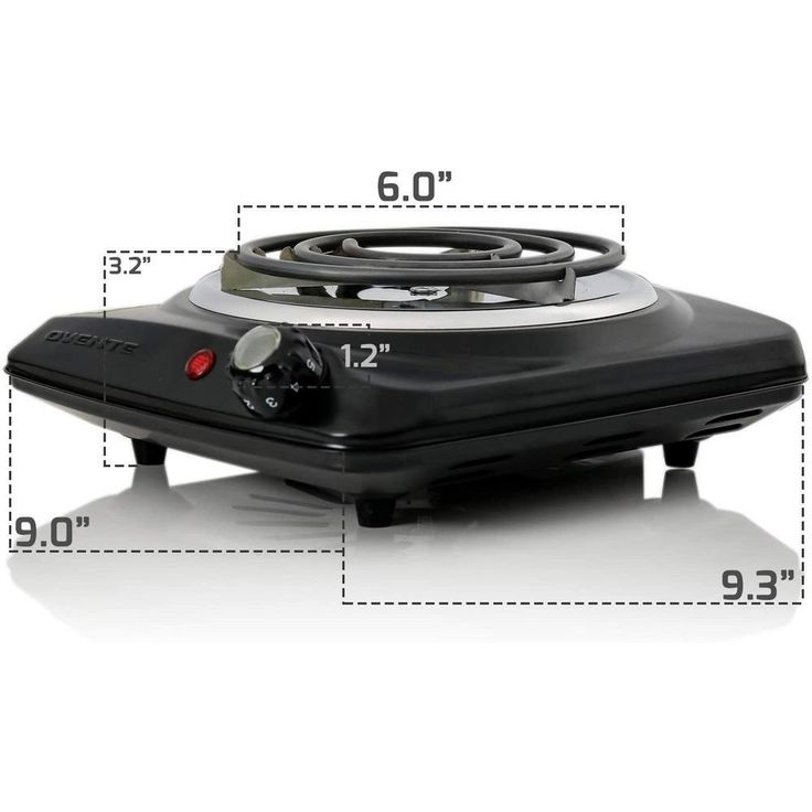 1000-Walt (120-Volt) Single Burner 6 in. Hot Plate Black Adjustable Temperature Control