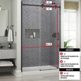 Commix 48 in. x 76 in. Frameless Sliding Shower Door in Matte Black with 5/16 in. (8 mm) Clear Glass - Super Arbor