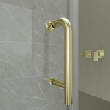 EAKYHOM 56 in. to 60 in. W x 72 in. H Pivot Semi-Frameless Shower Door in Brushed Gold Finish with Tempered Clear Glass