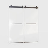EAKYHOM 68 in. to 72 in. W x 76 in. H Sliding Frameless Shower Door in Matte Black Finish with 3/8 in. Tempered Clear Glass