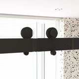 EAKYHOM 68 in. to 72 in. W x 76 in. H Sliding Frameless Shower Door in Matte Black Finish with 3/8 in. Tempered Clear Glass