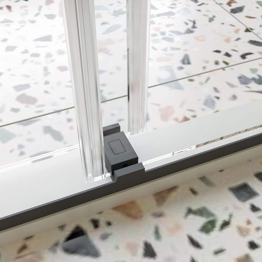 EAKYHOM 68 in. to 72 in. W x 76 in. H Sliding Frameless Shower Door in Matte Black Finish with 3/8 in. Tempered Clear Glass