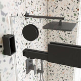 EAKYHOM 68 in. to 72 in. W x 76 in. H Sliding Frameless Shower Door in Matte Black Finish with 3/8 in. Tempered Clear Glass