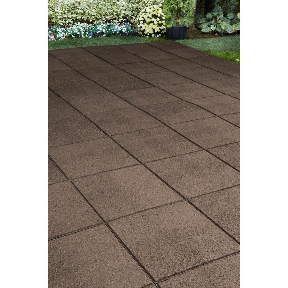 Envirotile Reversible 16 in. x 16 in. x 0.75 in. Earth Brick Face/Flat Profile Rubber Paver