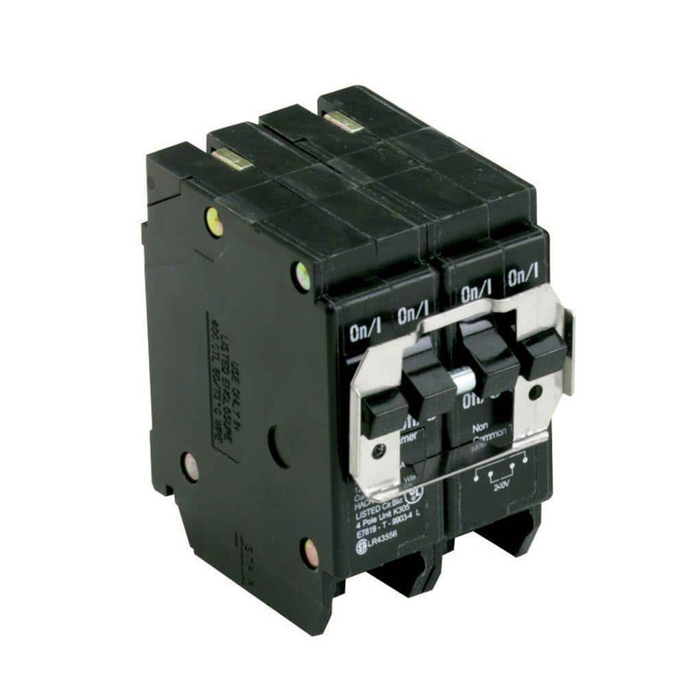 Eaton BR 1-30 Amp 2 Pole and 1-50 Amp 2 Pole BQC (Common Trip) Quad Circuit Breaker