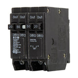 Eaton BR 1- 50 Amp 2-Pole and 2-20 Amp 1 Pole BQC (Common Trip) Quad Circuit Breaker